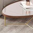 Ver imagem 4 de Mesa de Centro Orgânica Alamanda Espelhada Castanho Dourado