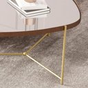 Ver imagem 3 de Mesa de Centro Orgânica Alamanda Espelhada Castanho Dourado