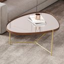 Ver imagem 2 de Mesa de Centro Orgânica Alamanda Espelhada Castanho Dourado