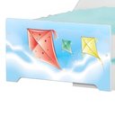 Ver imagem 5 de Bicama Infantil Pipa com Colchões Cama Auxiliar Bordas Arredondadas MDF Branco Cambel Móveis