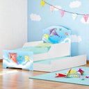 Ver imagem 1 de Bicama Infantil Pipa com Colchões Cama Auxiliar Bordas Arredondadas MDF Branco Cambel Móveis