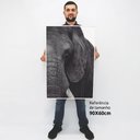 Ver imagem 2 de Quadro Decorativo em Canvas A Face do Elefante - Moldura Branca - 90 x 60cm