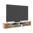 Ver imagem 1 de Rack Ripado Suspenso Luxo para TV até 75 Polegadas com Nichos e Portas 180 cm