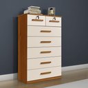 Ver imagem 1 de Cômoda Barcelona 7 Gavetas Cinamomo/Off White Benetil