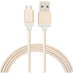 Cabo Geonav Micro Usb Nylon 1.5Mt para Smartphone - Mic15T Dourada - 2