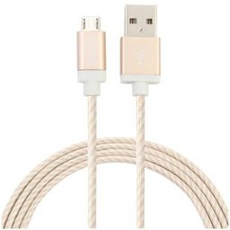 Cabo Geonav Micro Usb Nylon 1.5Mt para Smartphone - Mic15T Dourada - 4