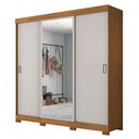 Ver imagem 2 de Guarda-roupa Casal Édem 3 Portas 4 Gavetas com Espelho Freijó Trend/off White Tx - Pnr Móveis