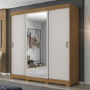 Ver imagem 1 de Guarda-roupa Casal Édem 3 Portas 4 Gavetas com Espelho Freijó Trend/off White Tx - Pnr Móveis