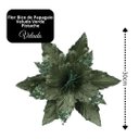 Ver imagem 6 de Kit 3 Flores Bico de Papagaio Natalina Pick Veludo Verde Pistache Luxo Glitter e Lantejoulas 30x30cm
