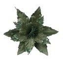 Ver mais imagens de Kit 3 Flores Bico de Papagaio Natalina Pick Veludo Verde Pistache Luxo Glitter e Lantejoulas 30x30cm