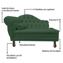 Ver imagem 5 de Recamier Sofá Esquerdo Larissa 120cm Sala Veludo Verde - Incasa Decor