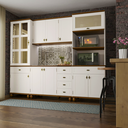 Ver imagem 2 de Cozinha Compacta Retrô 4 Peças Off/ White Nogueira Modelo 006