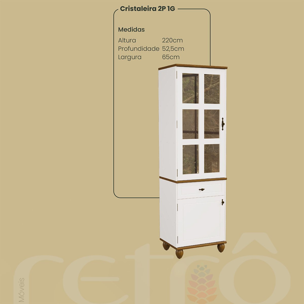 Cozinha Compacta Retrô 4 Peças Off/ White Nogueira Modelo 006 - 5