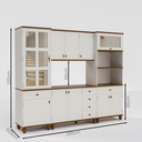 Ver imagem 3 de Cozinha Compacta Retrô 4 Peças Off/ White Nogueira Modelo 006