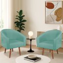 Ver imagem 1 de Kit 2 Poltronas Decorativa Jade Design Moderno Sala de Estar Quarto Escritório Confortável Luxo Pés