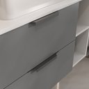 Ver imagem 2 de Gabinete Banheiro Volcano 80cm (armário + Cuba + Espelheira +tampo Vidro) Branco / Cinza