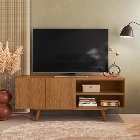 Rack para TV Aldan 55 Polegadas 2 Portas Freijó Colibri Decor
