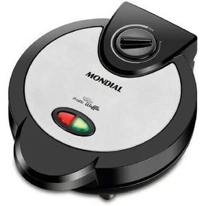 Waffle Mondial Pratic Waffle 1200W GW-01 - 7360-01 - PRETO/INOX - 110 VOLTS