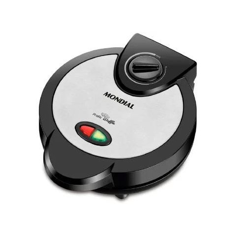 Waffle Mondial Pratic Waffle 1200W GW-01 - 7360-01 - PRETO/INOX - 110 VOLTS