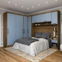 Ver imagem 1 de Guarda Roupa Modulado Casal Queen 1,58 M Porta Correr Canto Paris Luciane M07:azul