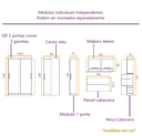 Ver imagem 6 de Guarda Roupa Modulado Casal Queen 1,58 M Porta Correr Canto Paris Luciane M07:azul