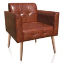 Ver imagem 7 de Kit 2 Poltronas Decorativas Pés Palito Karen PU Marrom Nozes - Gran Belo