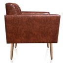 Ver mais imagens de Kit 2 Poltronas Decorativas Pés Palito Karen PU Marrom Nozes - Gran Belo
