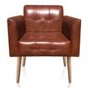 Ver imagem 6 de Kit 2 Poltronas Decorativas Pés Palito Karen PU Marrom Nozes - Gran Belo