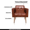 Ver imagem 3 de Kit 2 Poltronas Decorativas Pés Palito Karen PU Marrom Nozes - Gran Belo