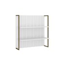 Ver imagem 1 de Aéreo Ripado Mdf Branco com Prateleiras e Tubo Ouro Velho Carraro
