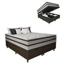 Ver imagem 1 de Cama Box Baú Casal King Gazin Colchão Molas Ensacadas Pillow Top Love Story 193x203x71cm Branco/