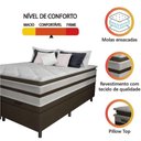 Ver imagem 2 de Cama Box Baú Casal King Gazin Colchão Molas Ensacadas Pillow Top Love Story 193x203x71cm Branco/