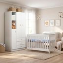 Ver imagem 3 de Conjunto Berço c/Colchão e Guarda-Roupa Ditália Bbi-56 Bb-322 Branco