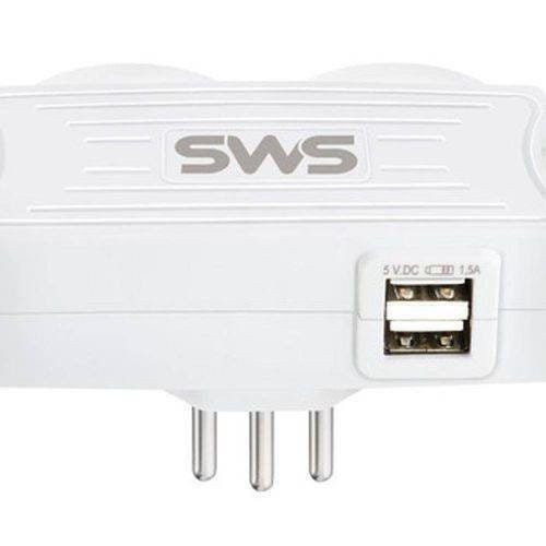 Carregador SMS 2 USB + 2 tomadas branco - 62333 - 4