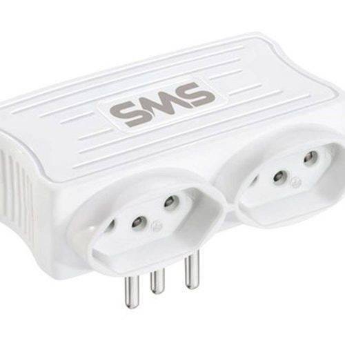 Carregador SMS 2 USB + 2 tomadas branco - 62333 - 1