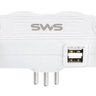 Carregador SMS 2 USB + 2 tomadas branco - 62333 - 6