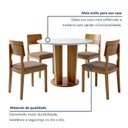 Ver imagem 5 de Conjunto Sala de Jantar 4 Lugares Redonda Tampo de Vidro 135cm Mesa e Cadeira Ana Marrom/Cinamomo/Off White/Bege