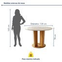 Ver imagem 3 de Conjunto Sala de Jantar 4 Lugares Redonda Tampo de Vidro 135cm Mesa e Cadeira Ana Marrom/Cinamomo/Off White/Bege