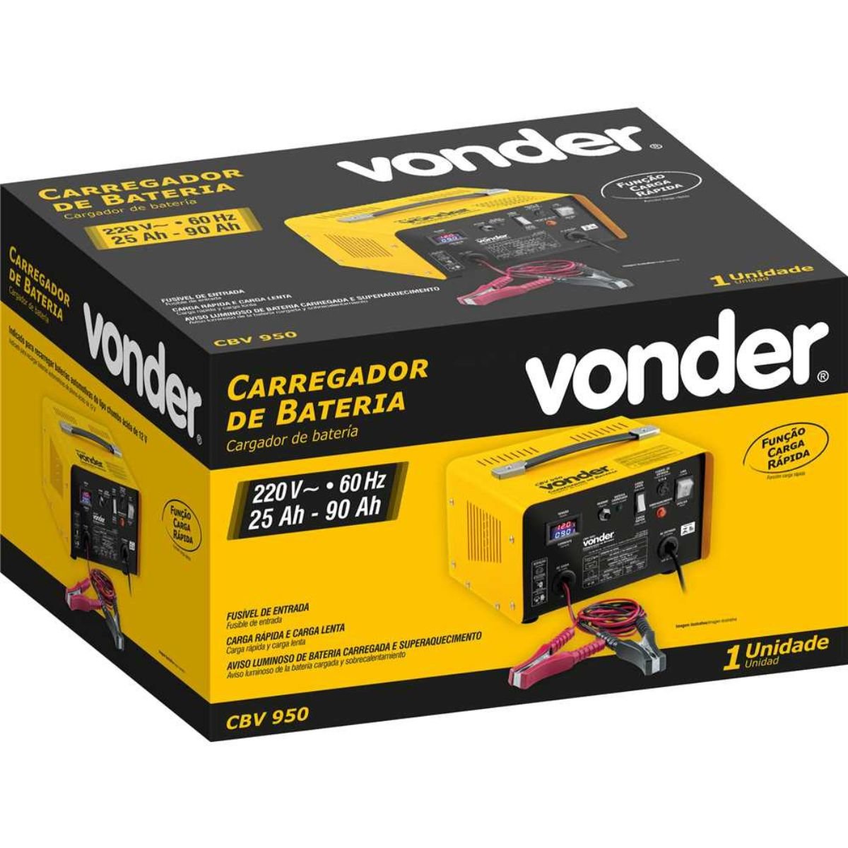 Carregador de Bateria 220v Cbv950 Amarelo Vonder - 7