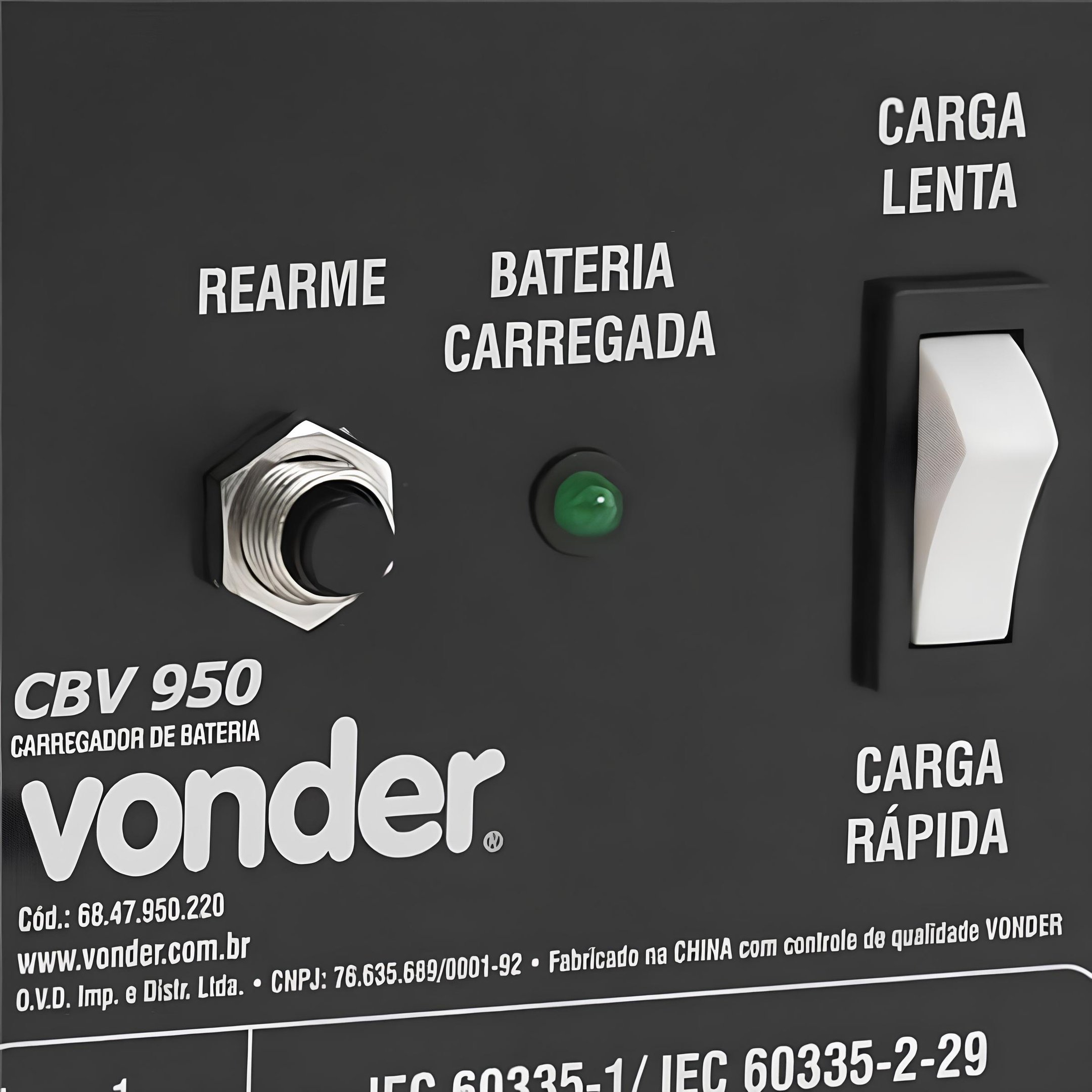 Carregador de Bateria 220v Cbv950 Amarelo Vonder - 3