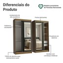 Ver imagem 7 de Conjunto 2 Guarda Roupas Tokio 4 Portas Correr com Espelho MDP Rustic-Preto Madesa 218cm