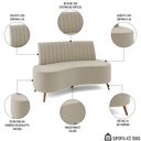 Ver imagem 3 de Sofá 2 Lugares para Sala Living 160cm Pés Palito Tamar K04 Veludo Bege - Mpozenato