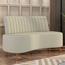 Ver imagem 2 de Sofá 2 Lugares para Sala Living 160cm Pés Palito Tamar K04 Veludo Bege - Mpozenato