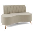 Ver imagem 1 de Sofá 2 Lugares para Sala Living 160cm Pés Palito Tamar K04 Veludo Bege - Mpozenato