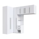 Ver imagem 2 de Quarto Modulado 100% MDF 5 Peças Mesa de Cabeceira Esquerda 7 Portas e 2 Gavetas Integrato Branco
