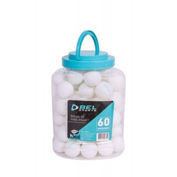 Pote com 60 Bolinhas de Ping-Pong Ping-Pote Belfix 483900 - 2