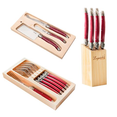 Conjunto de Talheres Luxo 15 Peças Original Laguiole La Tour Bordô