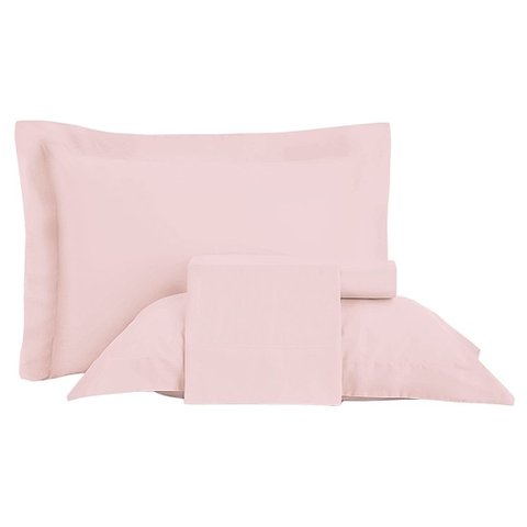 Jogo de Cama Casal 4 Peças Altenburg Liso Cetim 300 Fios Sublime Rosê