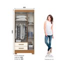 Ver imagem 2 de Guarda Roupa Roupeiro Solteiro Sensei BE16 Briz 3 Portas 2 Gavetas com Pés Cinamomo Off White Henn