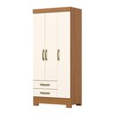 Ver imagem 4 de Guarda Roupa Roupeiro Solteiro Sensei BE16 Briz 3 Portas 2 Gavetas com Pés Cinamomo Off White Henn